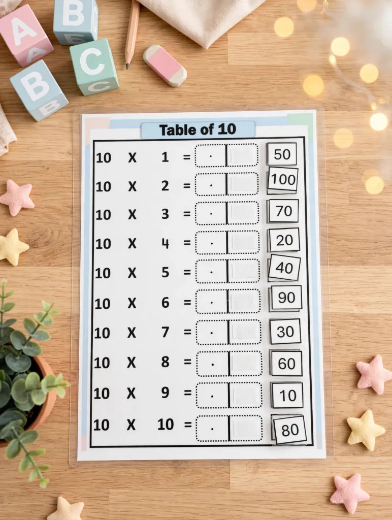 Multiplication Tables Practice Kit ( 1–10 )